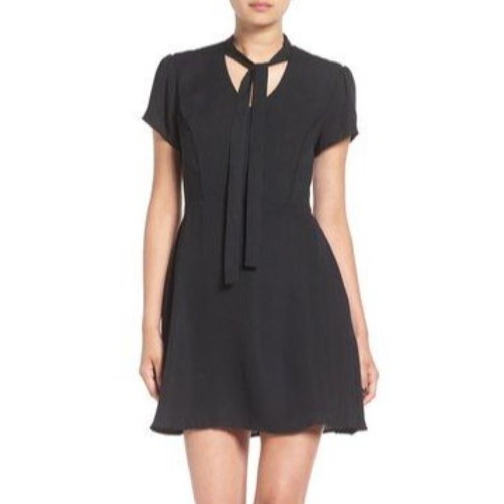 BP. Black Midi Dress Tie at Neckline SZ M